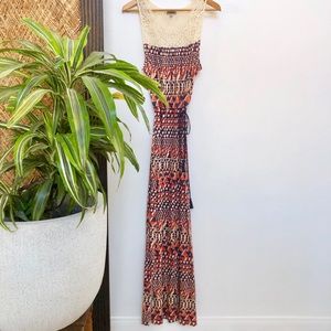 Lucky brand lace and cotton long dress